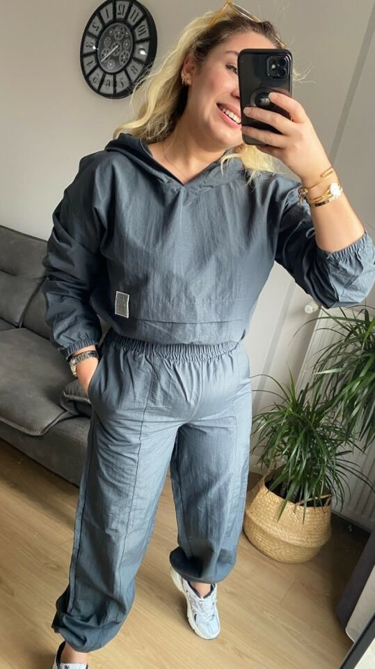 PARAŞÜT MODEL GRİ EŞOFMAN TAKIMI