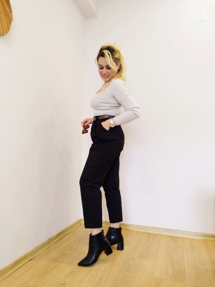 KEMERLİ GABARDİN HAVUÇ PANTOLON